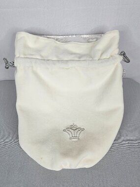 Pageant Crown Bag | White Velvet Tiara Travel Pouch Drawstring